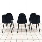 Set van 6 Fluwelen Eetkamerstoelen met Zwarte Metalen Poten, Huis en Inrichting, Ophalen of Verzenden, Nieuw