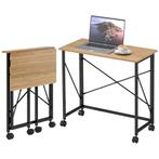 TRUUSK Opklapbare Kleine Bureau 80 cm - Met Wielen - Ruimteb, Verzenden