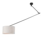 Hanglamp zwart met kap 35 cm lichtgrijs verstelbaar - Blitz, Verzenden, Nieuw, Modern