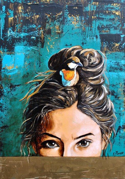 Carolina Alonso - „Ich hab einen Vogel“**XL, Antiek en Kunst, Kunst | Schilderijen | Modern