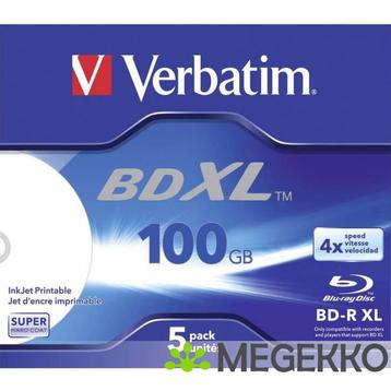 Verbatim BD-R XL Blu-Ray 100GB 4x 5st. Printable Jewelcase beschikbaar voor biedingen