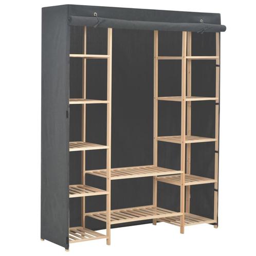 vidaXL Kledingkast 135x40x170 cm stof grijs, Huis en Inrichting, Kasten | Kledingkasten, Nieuw, Verzenden