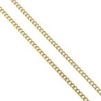 Gouden dunne gourmet schakelketting, Sieraden, Tassen en Uiterlijk, Kettingen, Ophalen of Verzenden, Gebruikt, Overige kleuren