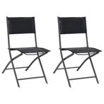 vidaXL Tuinstoelen inklapbaar 2 st staal en textileen, Tuin en Terras, Verzenden, Nieuw, Metaal
