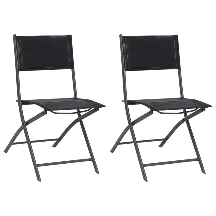 vidaXL Tuinstoelen inklapbaar 2 st staal en textileen, Tuin en Terras, Tuinstoelen, Nieuw, Metaal, Verzenden
