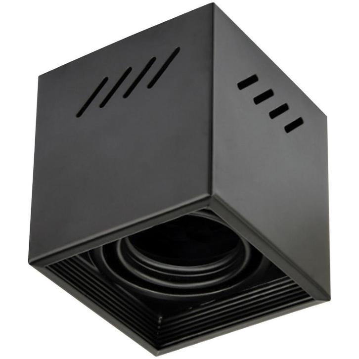 Opbouwspot GU10 - Frino - Opbouw Vierkant - Mat Zwart -, Huis en Inrichting, Lampen | Spots, Plafondspot of Wandspot, Nieuw, Led