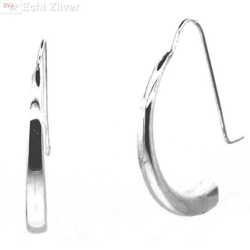 Zilveren trendy grote haak oorbellen, Sieraden, Tassen en Uiterlijk, Oorbellen, Nieuw, Verzenden