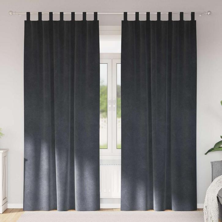 vidaXL Verduisterende gordijnen 2 pcs Lichtgrijs 140 x 260, Huis en Inrichting, Stoffering | Gordijnen en Lamellen, Nieuw, Verzenden