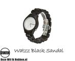 Houten horloge: WATZZ Black Sandal (WATZZ 10), Nieuw