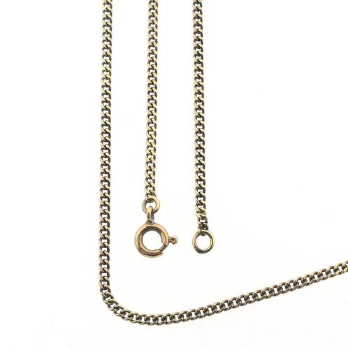 Gouden gourmet schakel ketting | 52 cm (unisex) (unisex), Sieraden, Tassen en Uiterlijk, Kettingen, Overige kleuren, Gebruikt