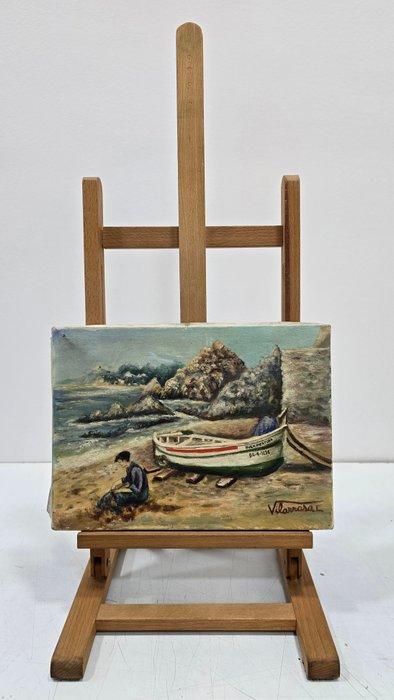 Jaime Vilarassa Corominas (1950) - El marinero y la barca -, Antiek en Kunst, Kunst | Schilderijen | Klassiek