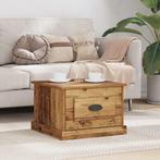 vidaXL Salontafel met lade Oud hout 50 x 50 x 35 cm Bewerkt, Verzenden, Vierkant, Nieuw, 50 tot 100 cm