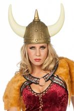 Helm Viking goud met horens, Kleding | Dames, Ophalen of Verzenden, Nieuw