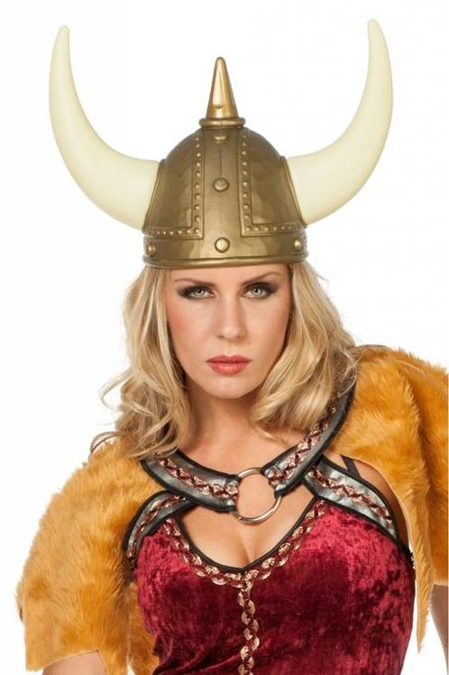 Helm Viking goud met horens, Kleding | Dames, Carnavalskleding en Feestkleding, Nieuw, Ophalen of Verzenden