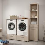 Meubella | Wasmachine kast | Beige | set van 2 kasten, Verzenden, 150 tot 200 cm, Nieuw, Modern