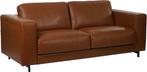 Cognac leren landelijke 2.5-zitsbank - staal zwart - Eleganc, Huis en Inrichting, Ophalen of Verzenden, Rechte bank, Modern, 200 tot 250 cm