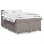 vidaXL Boxspring met matras stof taupe 160x200 cm, Verzenden, 200 cm, Stof, 160 cm
