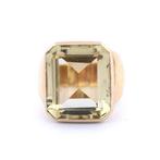 Ring - 18 karaat Geel goud - 7.50ct. tw. Beril - Jaren 70, Sieraden, Tassen en Uiterlijk, Ringen, Nieuw