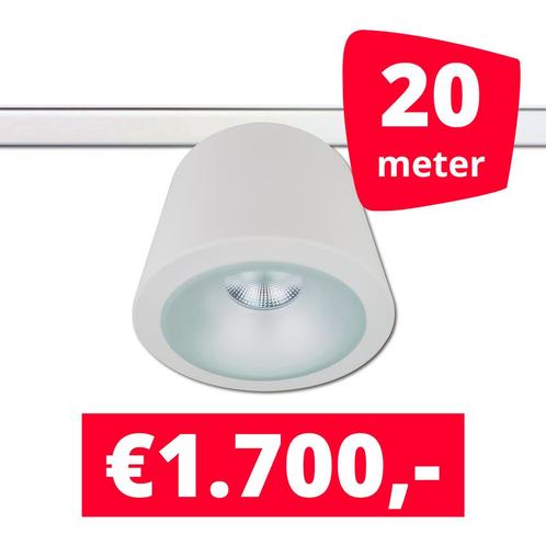 *TIP* LED RAILVERLICHTING CAN WIT 20 SPOTS 3000K + 20M RAILS, Zakelijke goederen, Kantoor en Winkelinrichting | Winkel en Inventaris