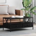 vidaXL Salontafel met lade met plank met opslag Zwart eiken, Verzenden, Nieuw, 50 tot 100 cm, Minder dan 50 cm