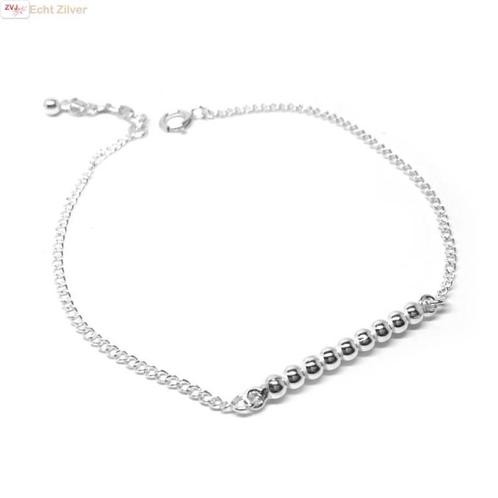 Zilveren 9 balletjes armbandje, Sieraden, Tassen en Uiterlijk, Armbanden, Nieuw, Verzenden