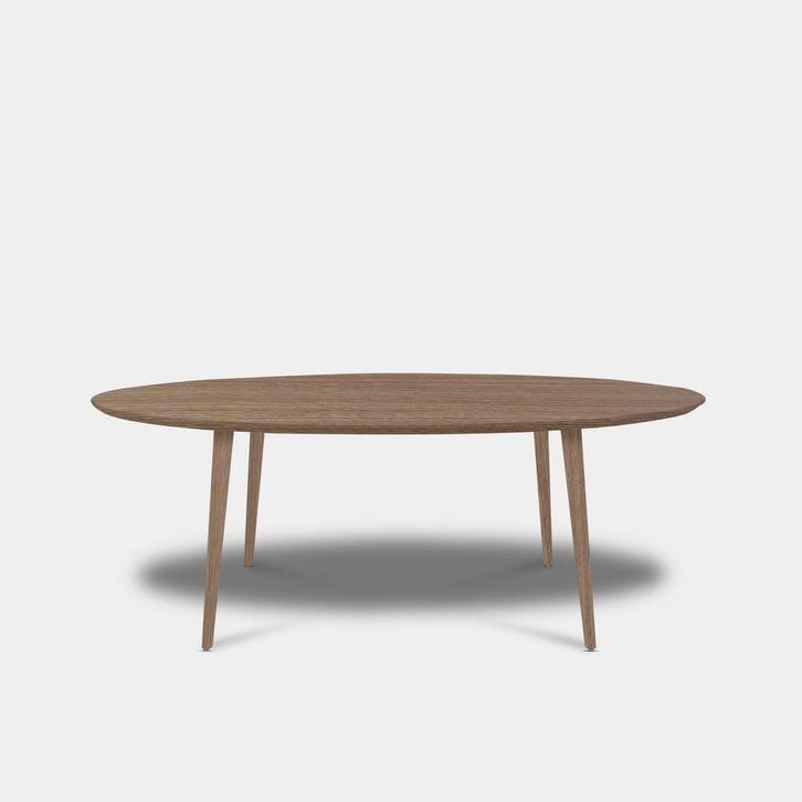 Tafel Ovaal Eikenhout  Konisch  240x110, Huis en Inrichting, Tafels | Eettafels