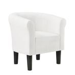 Kuipstoel Ariel schelpen fauteuil kunstleer 70x70x58 cm wit, Verzenden, Nieuw