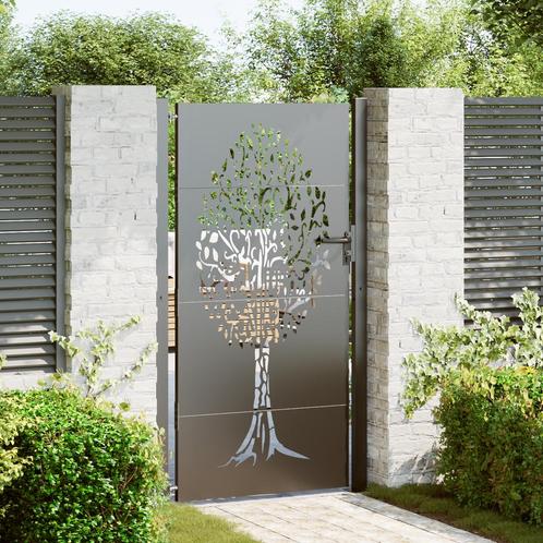 vidaXL Tuinpoort Anders Zwart 105 x 175 cm Poedergecoat, Tuin en Terras, Tuinpoorten, Nieuw, Verzenden