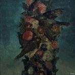 Jan van Heel (1898-1990) - Bloemen gedroogd met vogels, Antiek en Kunst, Kunst | Schilderijen | Klassiek