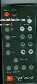 Afstandsbediening Jbl Simply Cinema esc333 JBL ESC300, Ophalen of Verzenden, Nieuw, Universeel