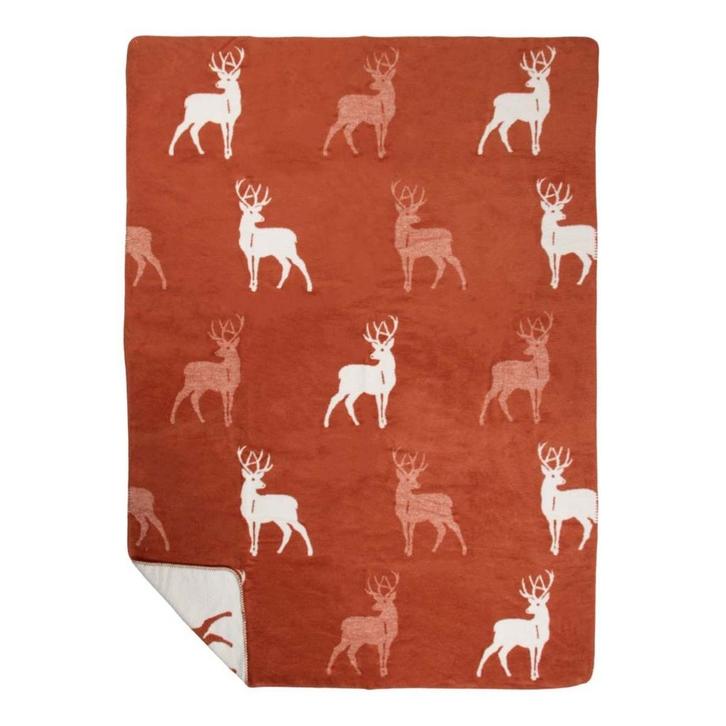 plaid hert all over roest 150x200cm, Huis en Inrichting, Woonaccessoires | Overige, Verzenden