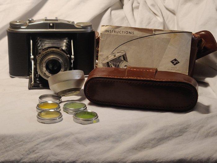 Agfa Isolette II 6x6 met Apotar 4,5/85mm + filter + tas +, Audio, Tv en Foto, Fotocamera's Analoog