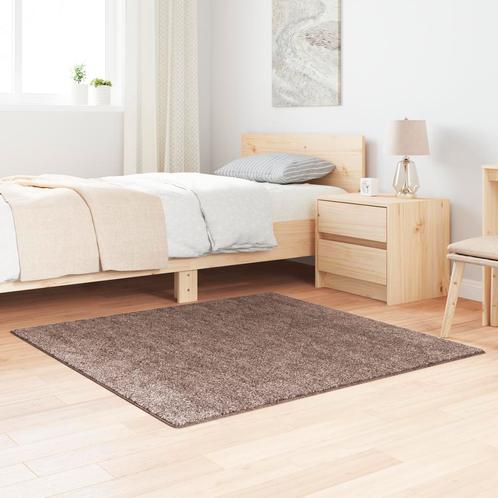 vidaXL Shaggy Vloerkleed Hoge Pool Bruin 120x120 cm PP, Huis en Inrichting, Stoffering | Tapijten en Kleden, Bruin, Nieuw, Verzenden