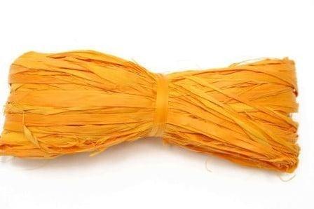 Raffia Oranjegeel HBX 50 gram, Hobby en Vrije tijd, Knutselen, Nieuw, Ophalen of Verzenden