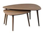 Salontafel Adda set van 2 driehoekig Eiken - Bruin, Huis en Inrichting, Ophalen of Verzenden, Nieuw