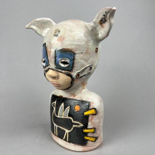 Iwo Rynkiewicz (1970) - Kid with pegasus- Hand made Ceramic, Antiek en Kunst, Kunst | Schilderijen | Modern