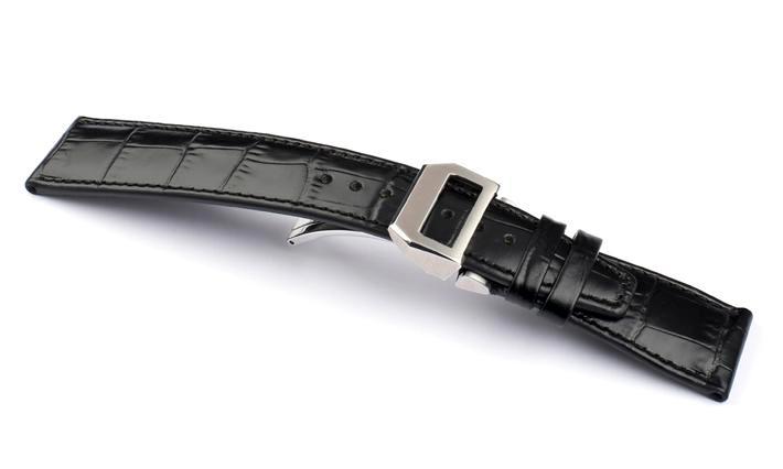 Horlogeband IWC Deployment Zwart, Sieraden, Tassen en Uiterlijk, Overige Accessoires, Nieuw, Ophalen of Verzenden