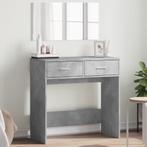 vidaXL Kaptafel met spiegel 80x39x80 cm betongrijs, Verzenden, Nieuw