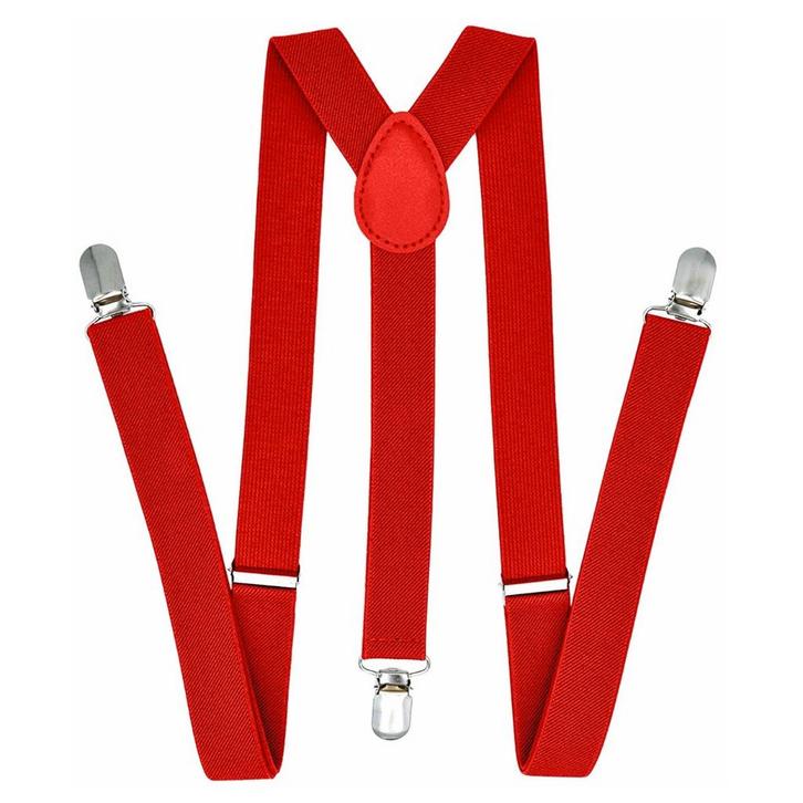 Fako Fashion® - Bretels - Effen - 100cm - Rood, Kleding | Heren, Riemen en Ceinturen, Verzenden