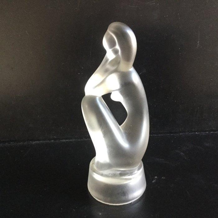 sculptuur, Prachtige denkende vrouw gesatineerd glas - 15.5, Antiek en Kunst, Antiek | Glas en Kristal