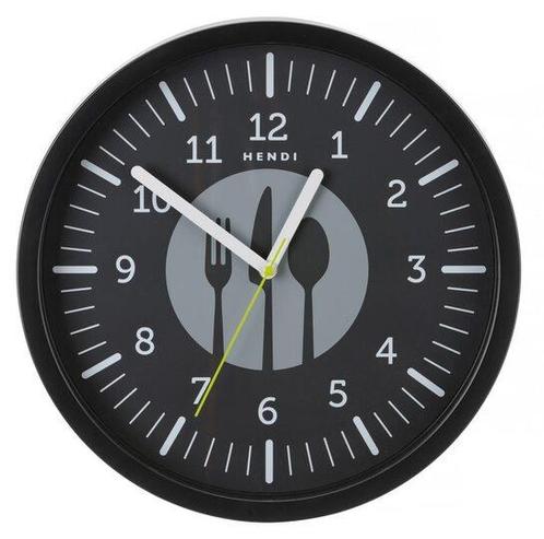 Wandklok - Zwart - 35,6 cm - Hendi - 271322, Zakelijke goederen, Horeca | Keukenapparatuur, Nieuw in verpakking, Verzenden
