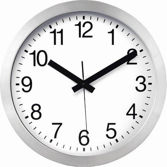 2dekans | Perel Wandklok, rond, analoog, 30 cm,, Huis en Inrichting, Woonaccessoires | Klokken, Zo goed als nieuw, Ophalen of Verzenden
