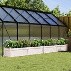vidaXL Plantenbakken 2 st cm massief grenenhout wit, 100 cm of meer, Verzenden, Nieuw, Hout