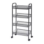 [en.casa] Keukentrolley Tromsø met 4 manden 83x44x26 cm zwar, Verzenden, Nieuw