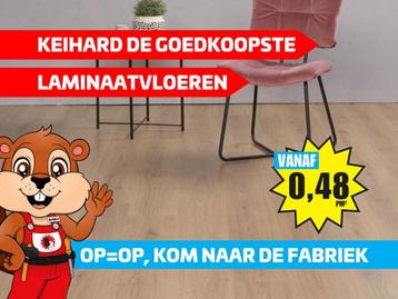 Laminaat eiken nu €0,48 p/m² i.c.m. ondervloer en plint beschikbaar voor biedingen