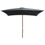 vidaXL Parasol met houten paal 200x300 cm antraciet, Verzenden, Nieuw, 2 tot 3 meter