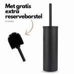 Nieuw Wc borstel Toiletborstel met houder 2 x borstelkop Rvs, Nieuw, Ophalen of Verzenden, Zwart