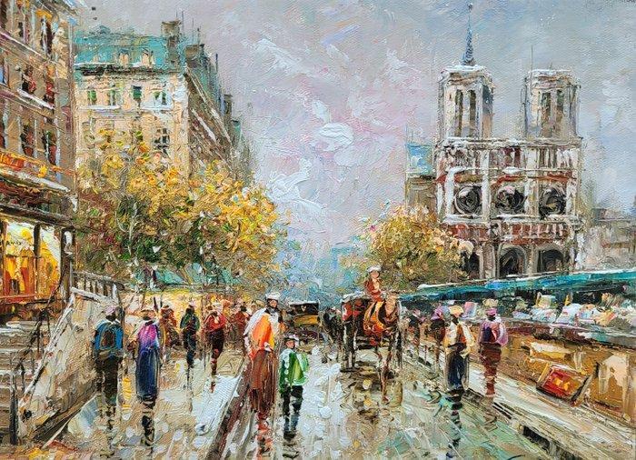 Christof Vevers (1962) - Coeur de Paris en hiver ~ Notre, Antiek en Kunst, Kunst | Schilderijen | Klassiek