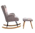 Comfortabele Schommelstoel met Voetsteun – Loungestoel, Huis en Inrichting, Stoelen, Verzenden, Nieuw