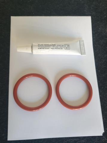2x O-ring voor zuiger zetgroep DeLonghi + siliconenvet 6gr beschikbaar voor biedingen